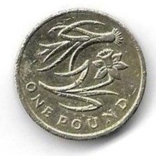 [2113] 2013 UK Leek and Daffodil £1 One Pound Nickel Brass Coin KM#1238