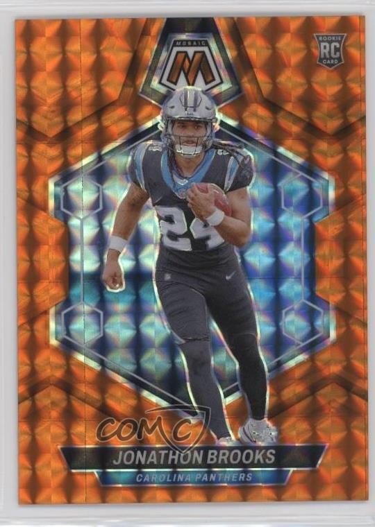 2024 Panini Mosaic Rookies Orange Prizm 8/199 Jonathon Brooks #345 Rookie RC 6q5
