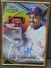2021 topps gold label juan gonzalez gold framed autograph black 68/75