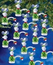 The Beadery Holiday Beaded Ornament Kit-Pearl Mini Mouse .75"X2",Makes 18 - BOK-