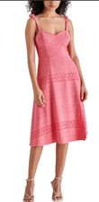 Steven Madden White Dress 0 NWT 129.00 Carlynn Eyelet Embroidered