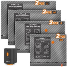 Travel Vacuum Storage Bags with Wireless Rechargeable Electric Pump, 8 Pack T