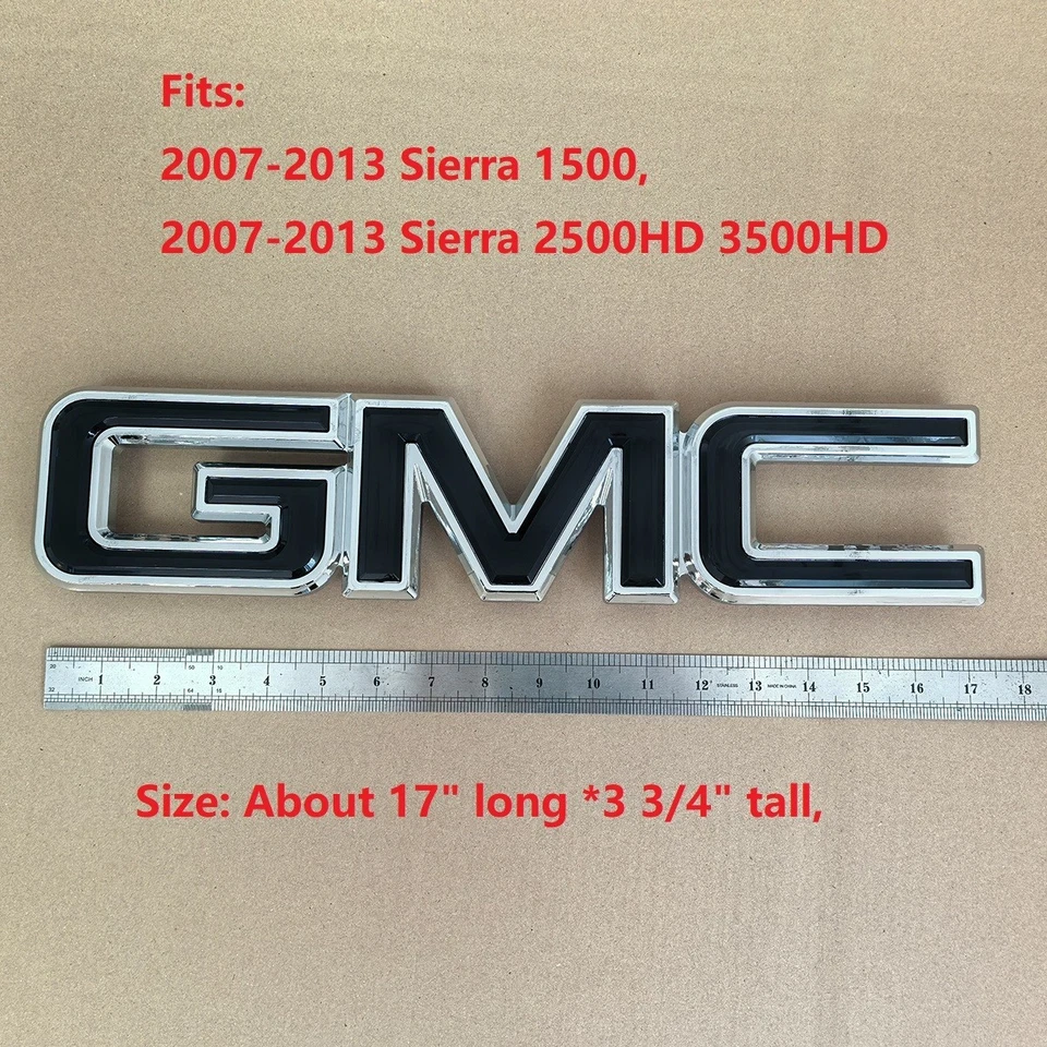 Решетка радиаторная черная хромированная с эмблемой большого GMC Sierra 1500 2500HD 2007-2013 годов выпуска от оригинального производителя - Изображение 4 из 4