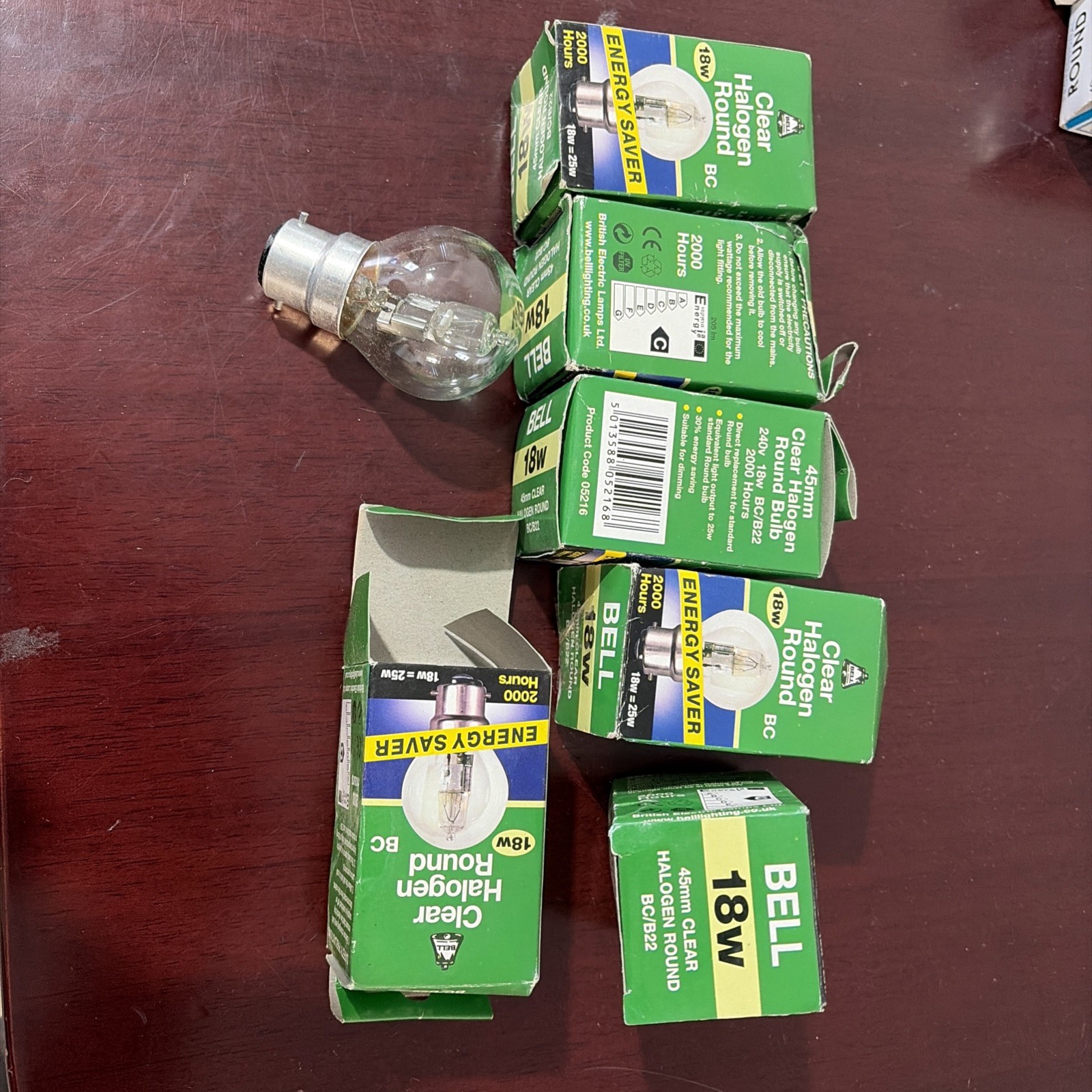 6X 18w=(25w) CLEAR ROUND GOLF HALOGEN BC/B22 Bell Lamp R68