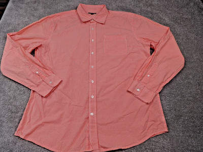 GAP Herren XL rot Gingham Karo Hemd Langarm 100% Baumwolle Freizeit Arbeitskleidung