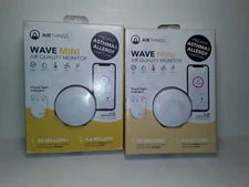 2 PACK Airthings Wave Mini 2928 Battery Operate Smart Indoor Air Quality Monitor