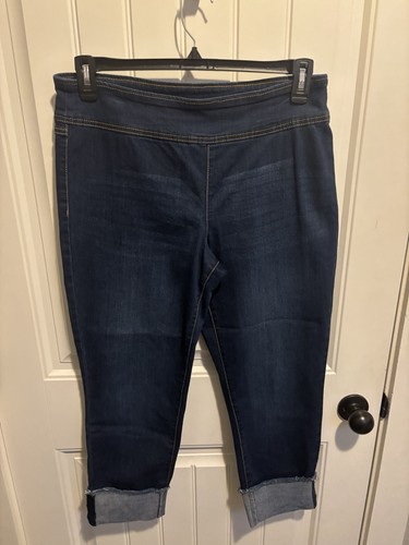 INC International Concepts Straight Jeans Dark Blue Denim Pull On Stretch