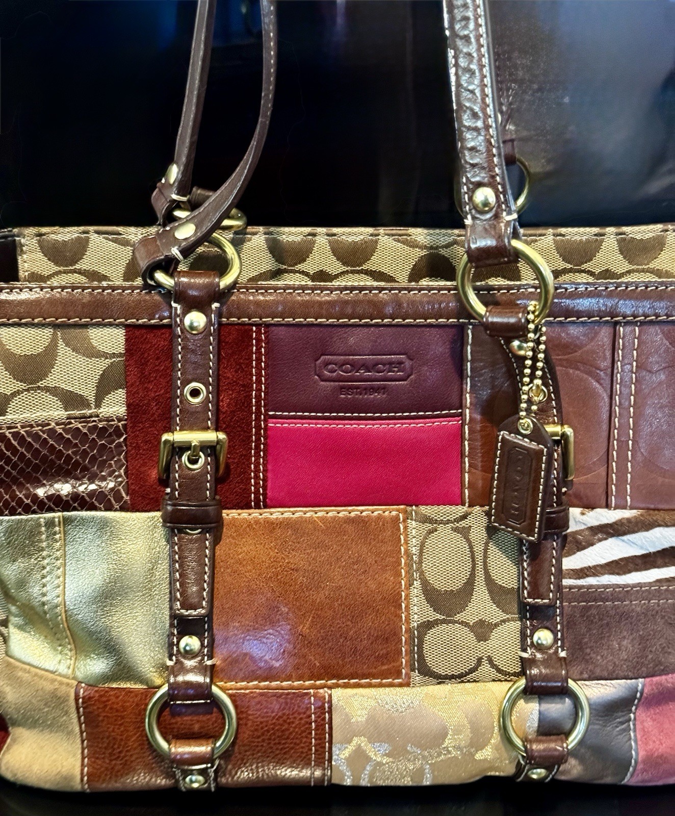 Coach Patchwork Multicolor Women's Shoulder Bag w… - image 1