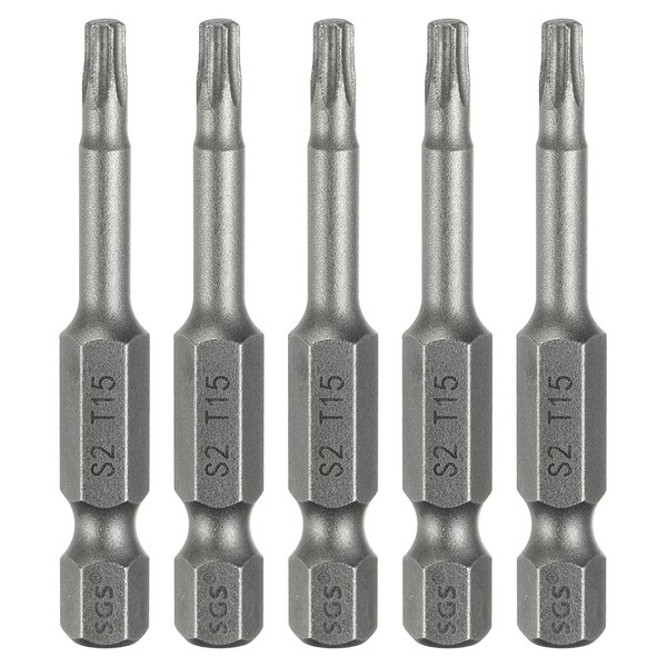 "5X T15 Torx Bit 1/4\" 50Mm S2 Stahl FüR Torx Schrauben"-image