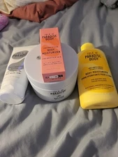 Lot Of Isle Of Paradise Items. Tanning Butter, Body Scrub, Mini Body , Big Body