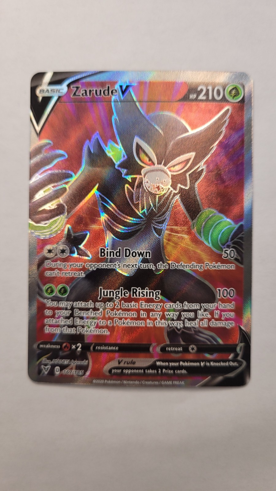 Zarude V 167/185 Ultra Rare Full Art Vivid Voltage Pokemon TCG - Near Mint NM