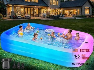 Inflatable Pool for Adults, 130'' x 72'' x 22'' Thickened Blow Up with Large
