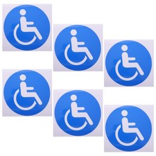 6 Sheets Disabled Toilet Label Wheelchair Symbol Sticker For Vehicle Supply