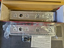 Edelbrock 4446 Signature Series Chrome Valve Cover Set Fits Chevy 305 350 Edelbrock 4446 Signature Series Chrome Valve Cover Set Fits Chevy 305 350