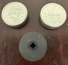 Lot of 2 Vintage Eastman Kodak Metal 8mm Film Canisters and Metal Reel