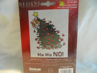 C-25 JANLYNN DESIGNS FOR THE NEEDLE MINI COUNTED CROSS-STITCH KIT  HO HO NO 