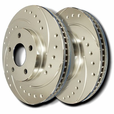 SP Performance F01-0654-P Drilled Slotted Brake Rotors Zinc Coating L/R Pr Rear