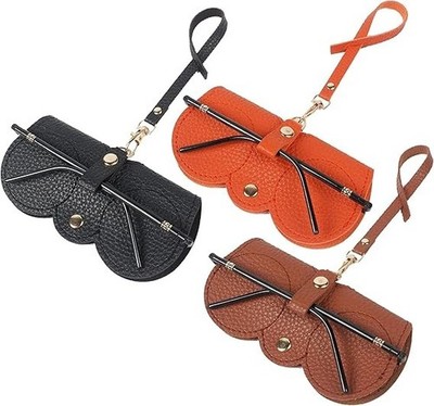 PU Leather Glasses Case & Hanging Storage Bag: Portable Sunglasses Storage Rack