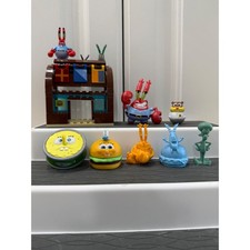 SpongeBob Squarepants Lot Metal Mr Krabs Figures Mystery Mini Build Krusty Krab