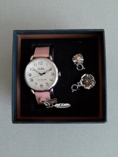 Ladies Coach Watch Delancey Pink Leather With Charms Brand New Boxed All Working