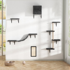 Set of 5 Cat Wall Shelves and Perches Sleeping Playing Lounging Climbing Cat Tre