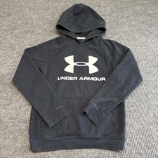 Under Armour Youth Medium Black ColdGear Hoodie Loose Fit Pullover Sweatshirt