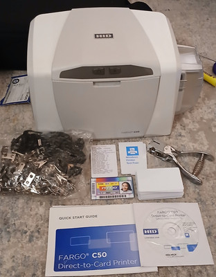 HID Fargo C50 Direct-to-Card Color ID Card Printer USB 300 DPI CR80