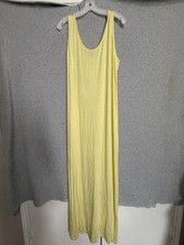 Boohoo Dress Womens 20 Yellow Jersey Tank Maxi Scoop Neck Plus Summer Casual