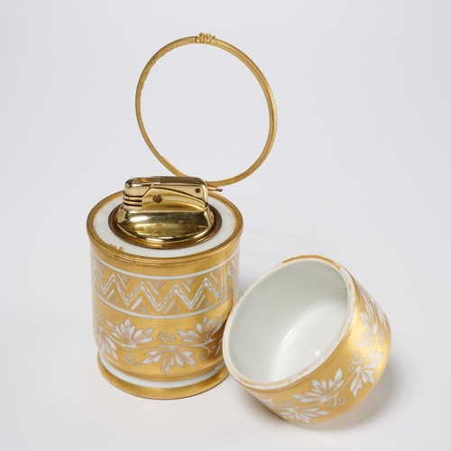 Vtg le Tallec Gilded Hand Painted Lidded Augusta Lunser Lighter Iris Apfel - Picture 3 of 7