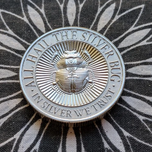 Intaglio Mint Silverbug Scarab  2 oz .999 Silver Round BU  extra high relief!!