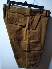 C D Copper Mens Denim Belted Cargo Shorts Zipper Fly, Choose Size Color Timber