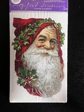 2 New Pack John Grossman SANTA FACE Large Christmas Antique Gifted Line Stickers