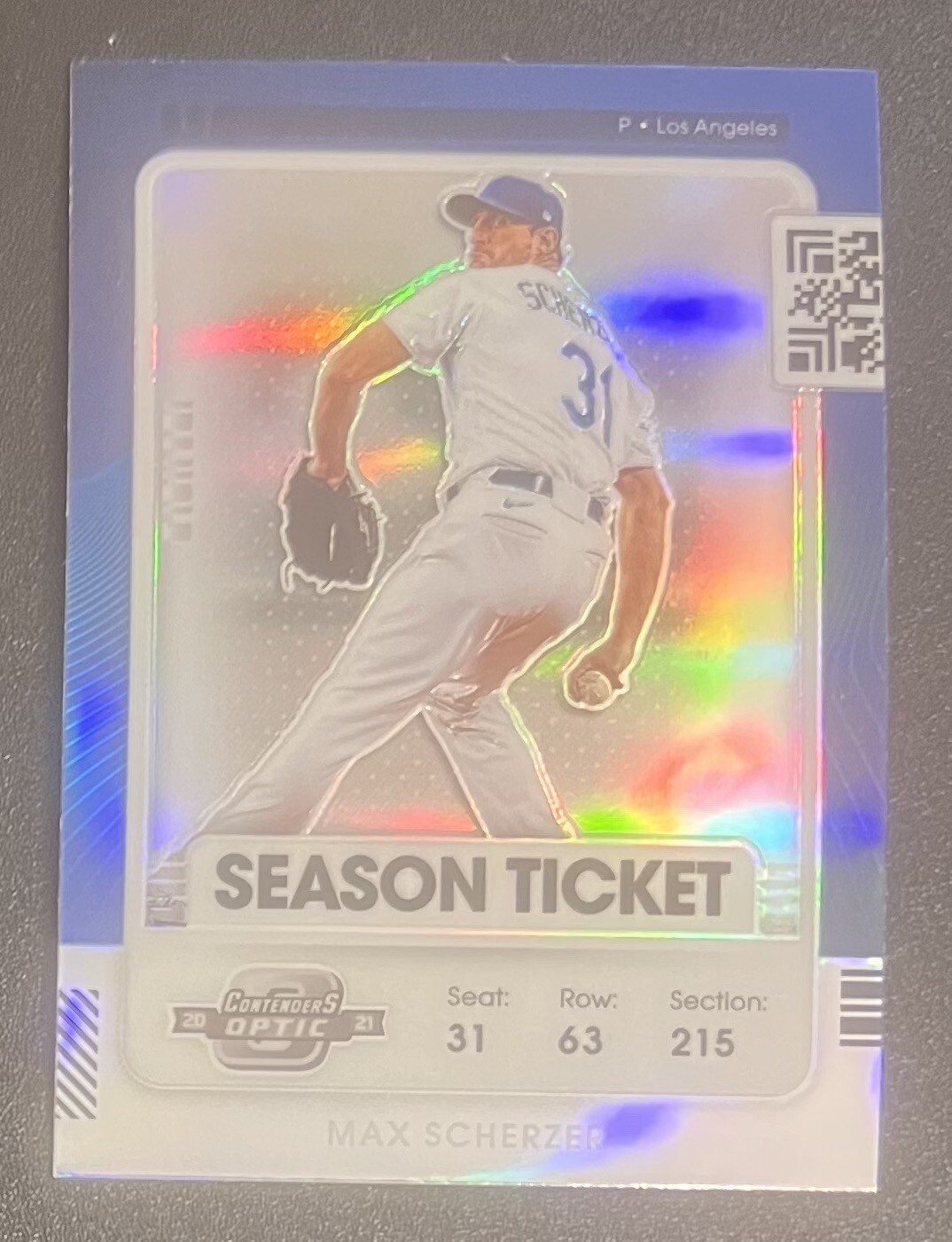 Max Scherzer 2021 Panini Optic Contenders Prizm #61 - Los Angeles Dodgers