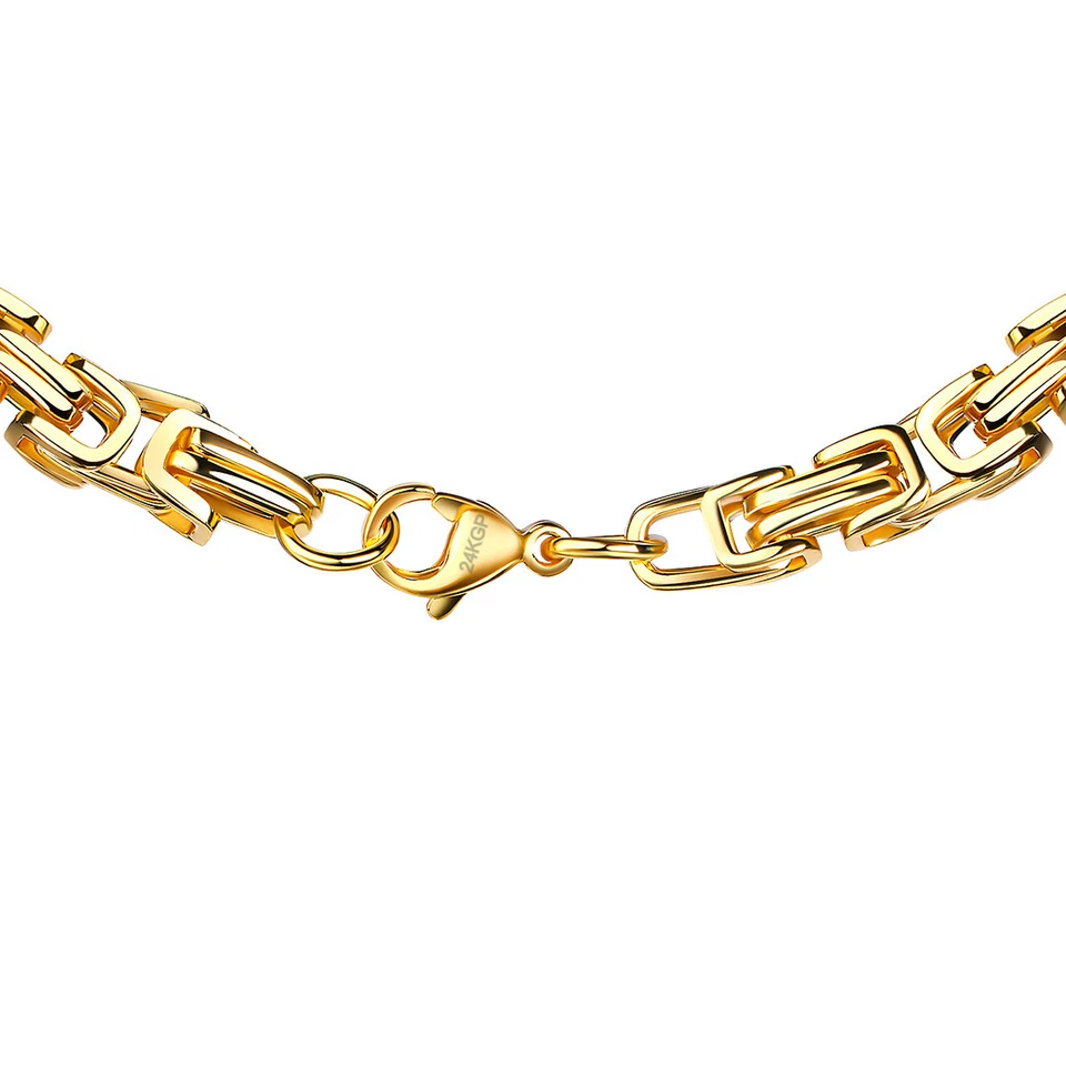 Herren Königskette Gold vergoldet 24 Karat Hellgold Kette Wasserfest K6267DL - Bild 2 von 4