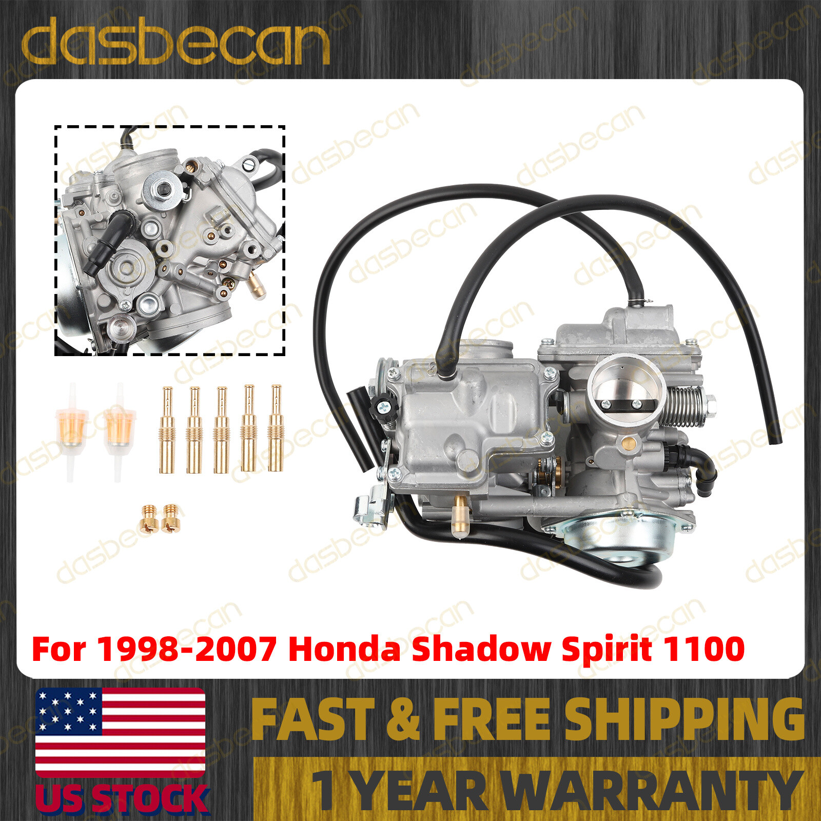 Carburetor Kit for Honda Shadow 1100 VT1100C 1998-2007 Includes Intake Manifold