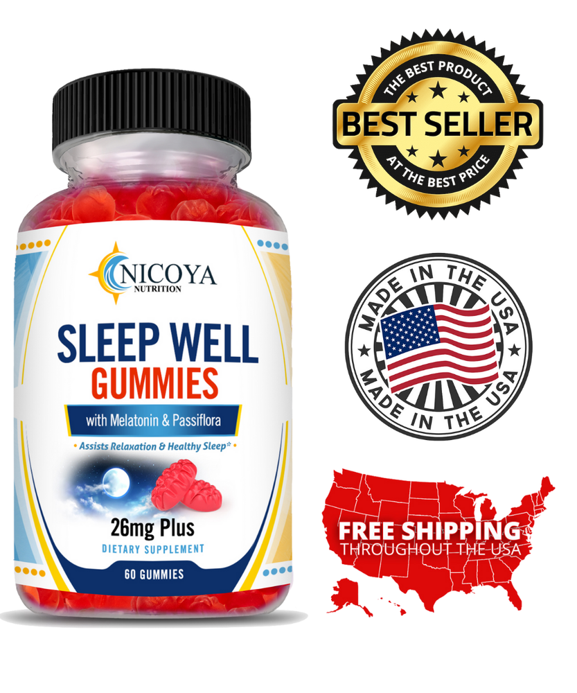 Sleep Well Gummies-Sleep Aid, Relaxation, Mood Booster for the whole Family 26MG