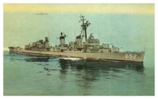 USS Ingersoll DD 652 Fletcher Class Destroyer Boat Postcard 