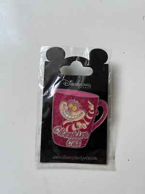Cheshire Cat Mug Pin Disneyland Paris RAR UN-P390-1C Disney glitter pink new