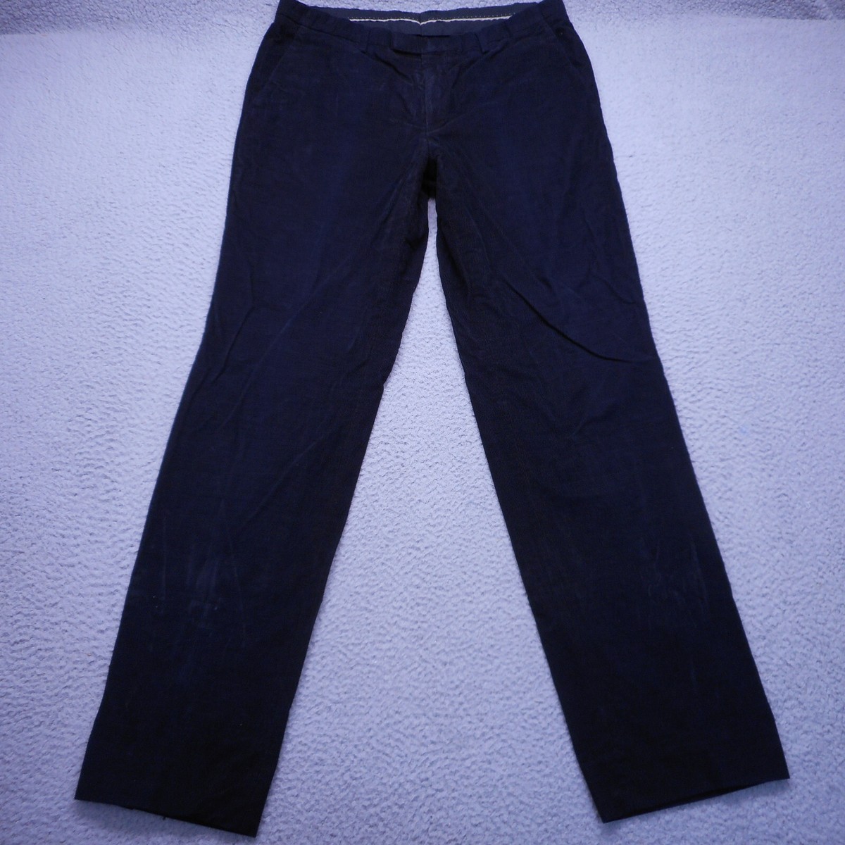 Hugo Boss Pants Mens 38R 34x34 Navy Corduroy Cotton Flat Front Dress Slacks