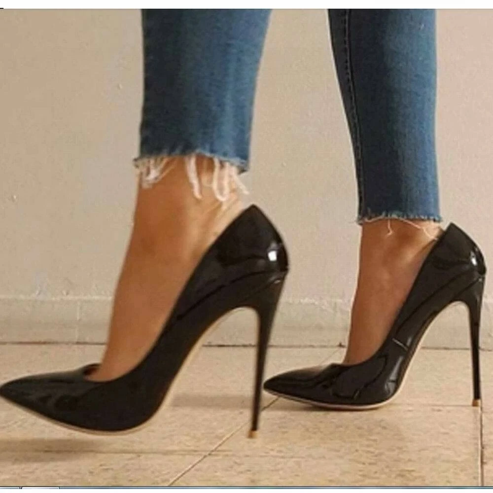 Escarpins Sexy LUXE Vernis Talons Aiguille 12cm 35 au 42 2