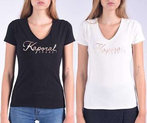 T shirt Kaporal manches courtes femme TINE Noir ou Blanc | eBay