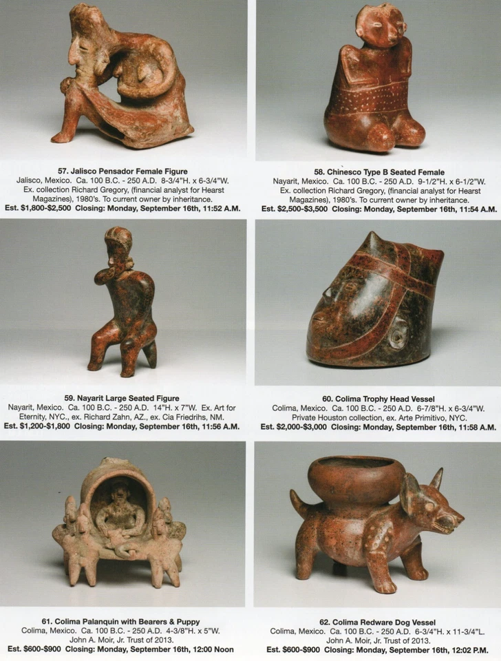 Pre Columbian Artifacts Price & Value Guide Arte Primitivo Auction Catalog #94 - Image 4 of 4