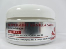 HEMPZ PEPPERMINT VANILLA SWIRL HERBAL BODY BUTTER 8 oz LIMITED HOLIDAY EDITION