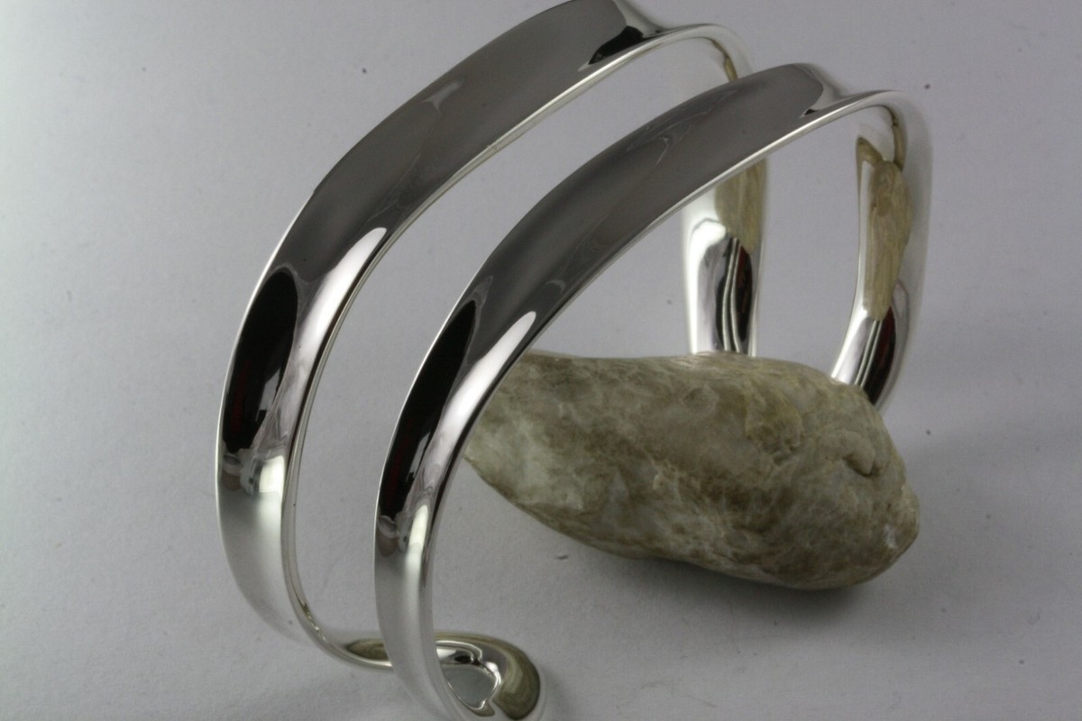 Bracelet En Argent Massif 925 Unisexe - Design épais, Style Biker, Neuf Sans Emballage
