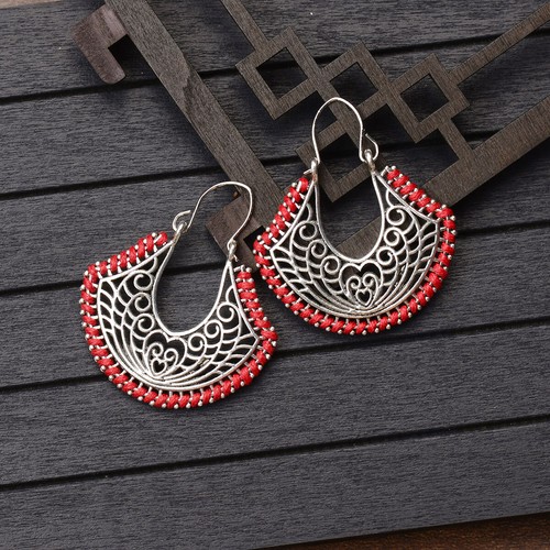 Mujeres Boho Patrón Retro Puño Ahuecado Elegante Gancho Pendientes Joyería Regalo - Imagen 102 de 140