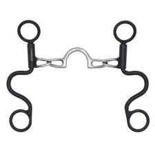Short Shank Low Port HORSE BIT 5" U Shape Mouth with Chain Black Stainless Steel