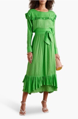 Preen By Thornton Bregazzi Midi Green UK Size Dress RRP £1,190