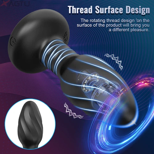 Rotating Anal Butt Plug Dildo Vibrator Prostate Massager Sex Toys for Men Women - Picture 2 of 28