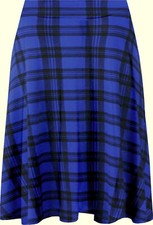 New Women' Ladies High Waist Band Stretch  Swing Flared Midi Skater Skirt