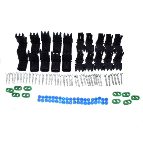 10Pcs Weather Pack 2 Pin Sealed Connector Plug Kit Universal 12015792 12010973 - Picture 2 of 6